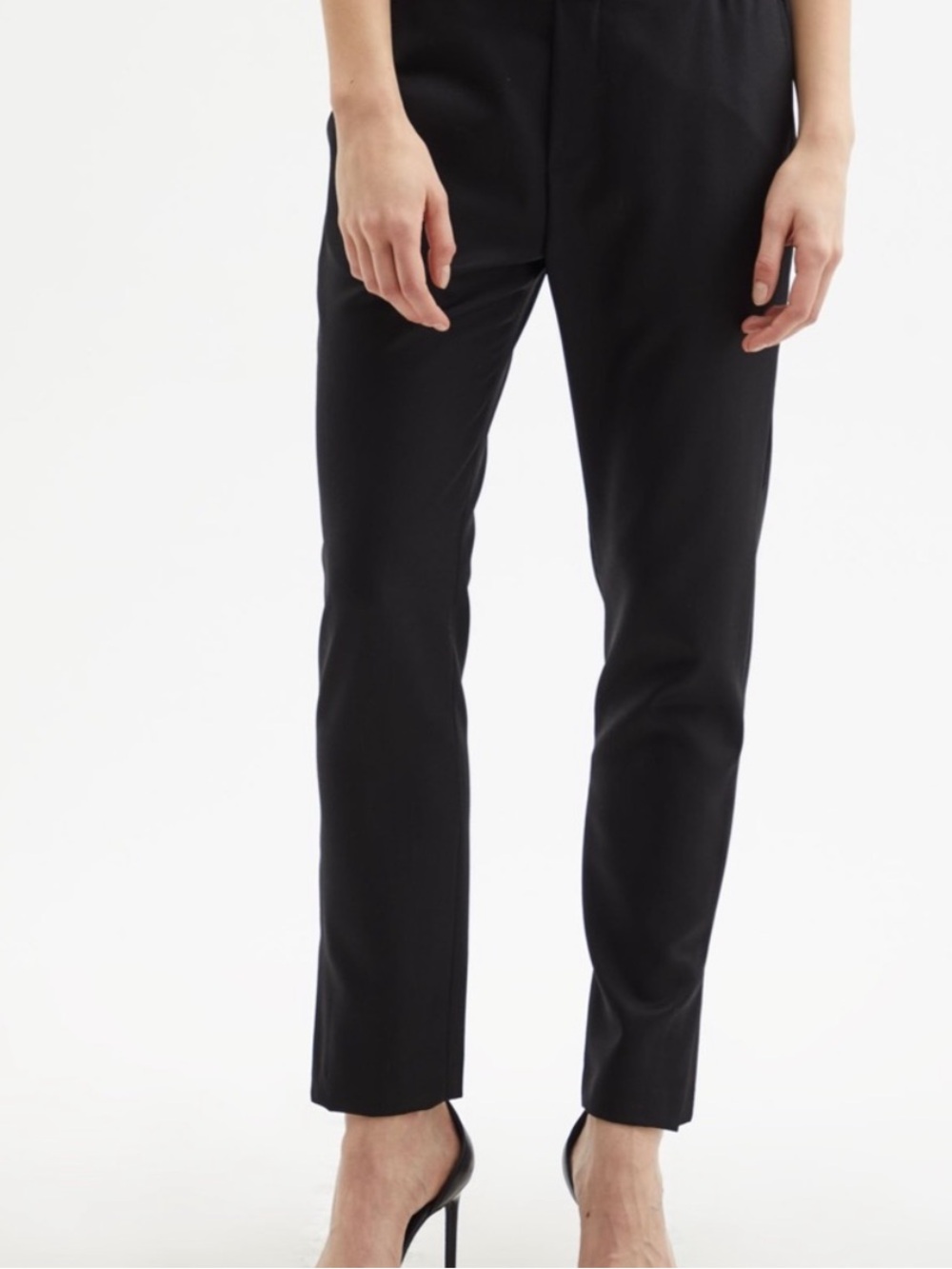 Nili Lotan Black Women's Virgin Wool Pants with Zip Ankle sz 2